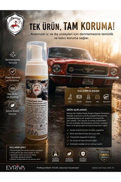 Abrias Deri Koltuk Döşeme Plastik Ve Detay Temizleme Köpüğü 250ml - 1