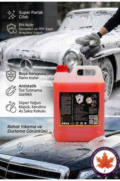 Abrias Seramik Katkılı Cilalı Oto Yıkama Şampuanı Sakız Kokulu 5kg Süper Parlak + Sünger Hediye - 1