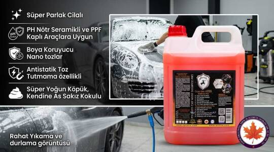 Abrias Seramik Katkılı Cilalı Oto Yıkama Şampuanı Sakız Kokulu 5kg Süper Parlak + Sünger Hediye - 2