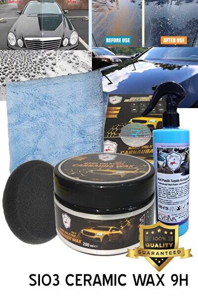 Abrias Seramik Wax 9H 200GR Vinil Plastik Aksam Torpido Parlatıcı ve Koruyucu Pro 400ml - 1