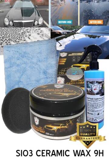 Abrias Seramik Wax 9H 200GR Vinil Plastik Aksam Torpido Parlatıcı ve Koruyucu Pro 400ml - 2