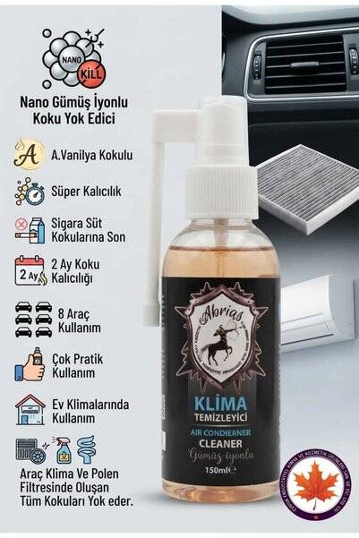 Abrias Tetikli Klima Temizleyici Amerikan Vanilya Kokulu 150ML 8 Araçlık Oto Ve Evsel Klima Uyumlu - 1