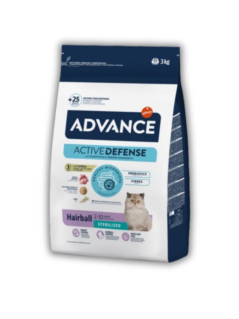 Advance Hairball Sterilised Hindili Tüy Destekleyici Kısırlaştırılmış Kedi Maması 3 Kg - 1