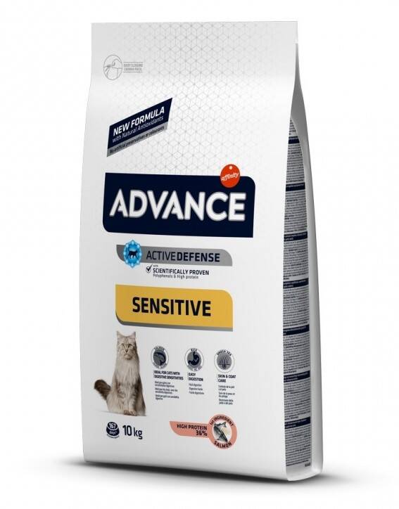 Advance Sensitive Somonlu Yetişkin Kedi Maması 10 Kg - 1