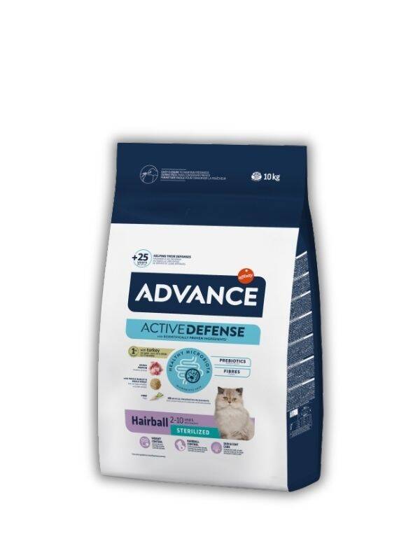 Advance Tüy Yumağı Önleyici Hindili Kısırlaştırılmış Kedi Maması 10 Kg - 1