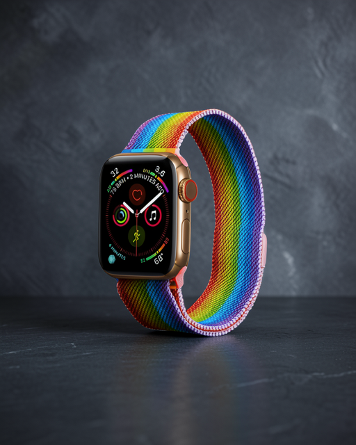 Apple Watch 38mm Metal Mıknatıslı Kordon - Gökkuşağı - 1