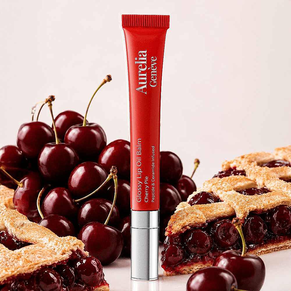 Aurelia Geneve Glossy Lip Oil Balm Peptit & Seramid İçeren Nemlendirici Etkili Renkli Lip Balm Cherry Pie 12 ml - 2