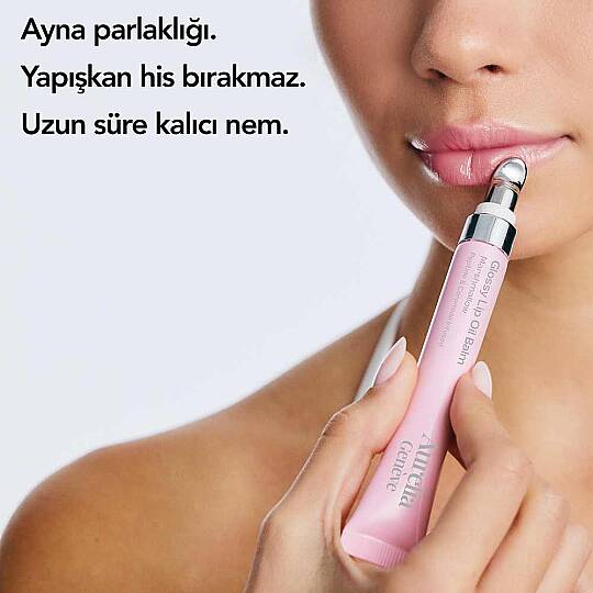 Aurelia Geneve Glossy Lip Oil Balm Peptit & Seramid İçeren Nemlendirici Etkili Renkli Lip Balm Marshmallow 12 ml - 6