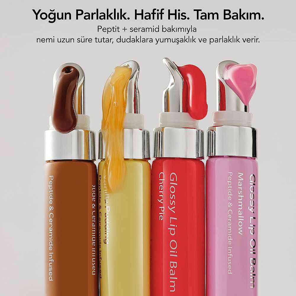 Aurelia Geneve Glossy Lip Oil Balm Peptit & Seramid İçeren Nemlendirici Etkili Renkli Lip Balm Marshmallow 12 ml - 5
