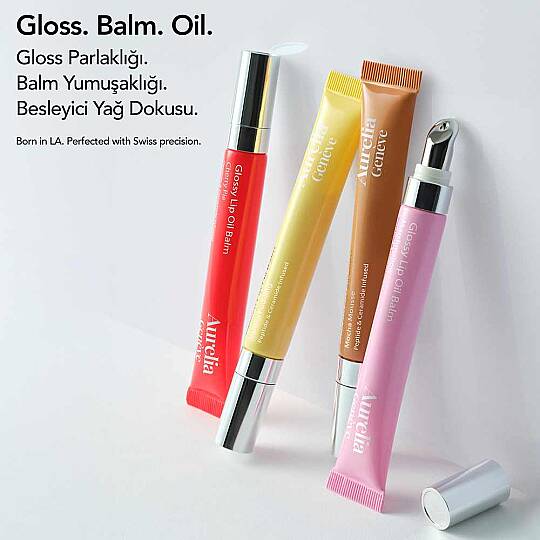 Aurelia Geneve Glossy Lip Oil Balm Peptit & Seramid İçeren Nemlendirici Etkili Renkli Lip Balm Marshmallow 12 ml - 3