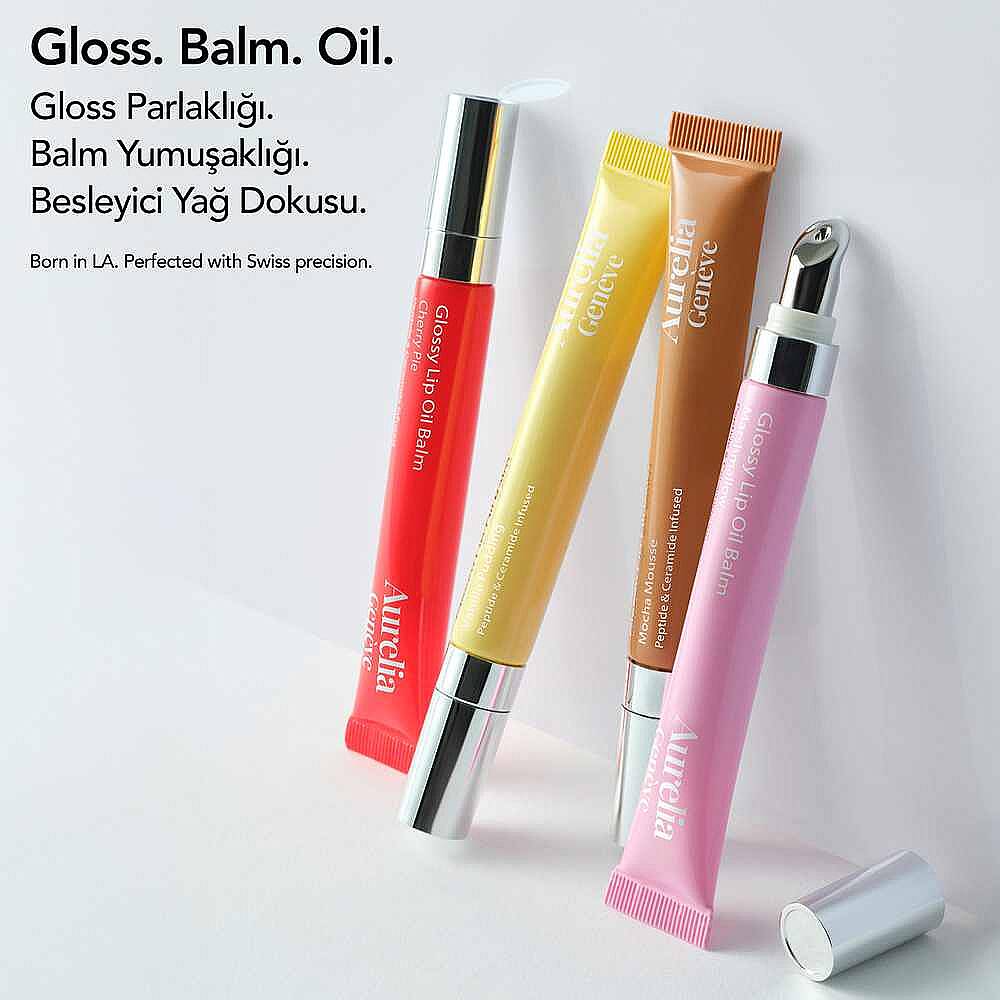 Aurelia Geneve Glossy Lip Oil Balm Peptit & Seramid İçeren Nemlendirici Etkili Renkli Lip Balm Marshmallow 12 ml - 3