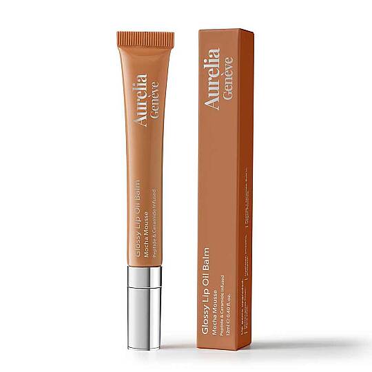 Aurelia Geneve Glossy Lip Oil Balm Peptit & Seramid İçeren Nemlendirici Etkili Renkli Lip Balm Mocha Mousse 12 ml - 10