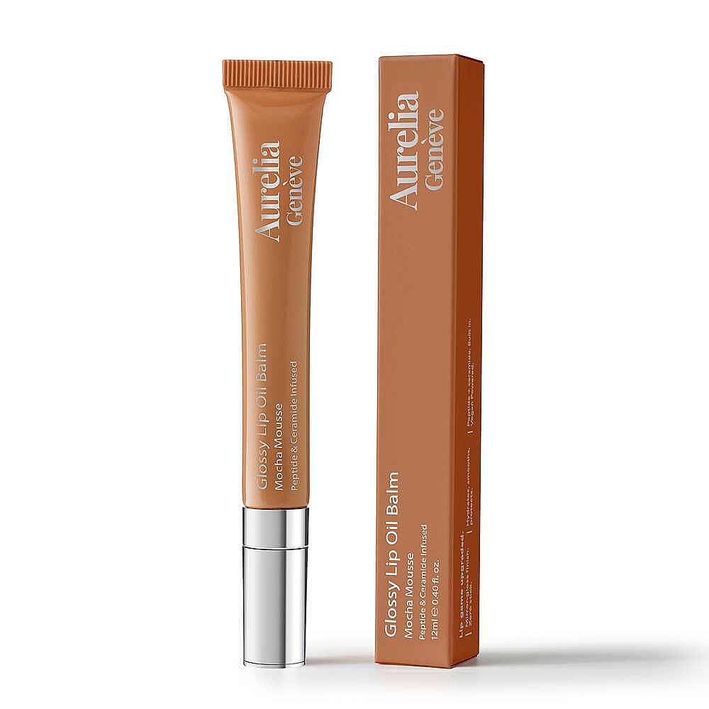 Aurelia Geneve Glossy Lip Oil Balm Peptit & Seramid İçeren Nemlendirici Etkili Renkli Lip Balm Mocha Mousse 12 ml - 10