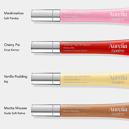 Aurelia Geneve Glossy Lip Oil Balm Peptit & Seramid İçeren Nemlendirici Etkili Renkli Lip Balm Mocha Mousse 12 ml - 4