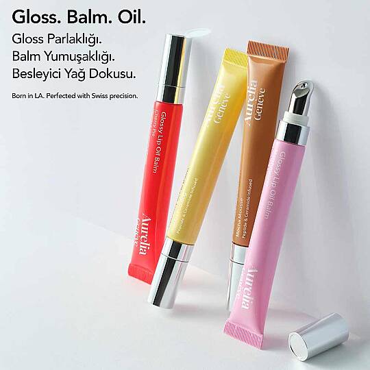 Aurelia Geneve Glossy Lip Oil Balm Peptit & Seramid İçeren Nemlendirici Etkili Renkli Lip Balm Mocha Mousse 12 ml - 3