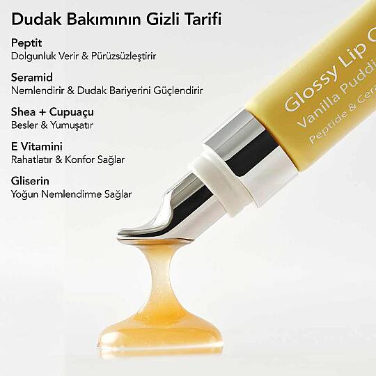 Aurelia Geneve Glossy Lip Oil Balm Peptit & Seramid İçeren Nemlendirici Etkili Renkli Lip Balm Vanilla Pudding 12 ml - 9