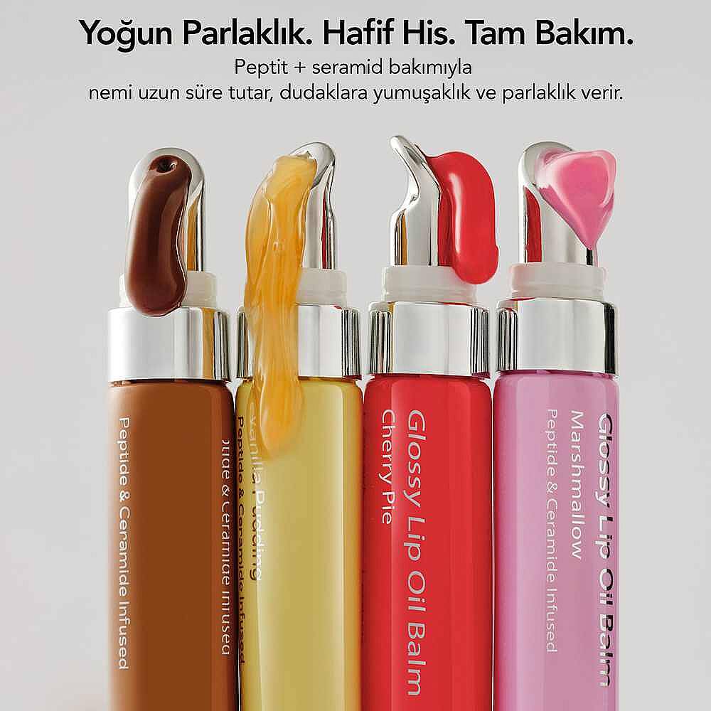 Aurelia Geneve Glossy Lip Oil Balm Peptit & Seramid İçeren Nemlendirici Etkili Renkli Lip Balm Vanilla Pudding 12 ml - 6