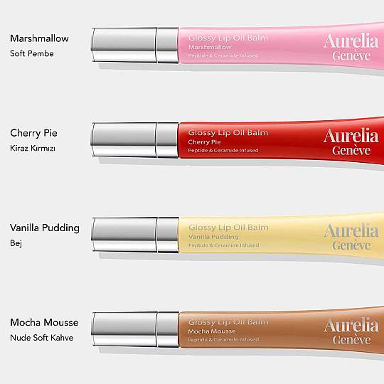 Aurelia Geneve Glossy Lip Oil Balm Peptit & Seramid İçeren Nemlendirici Etkili Renkli Lip Balm Vanilla Pudding 12 ml - 5