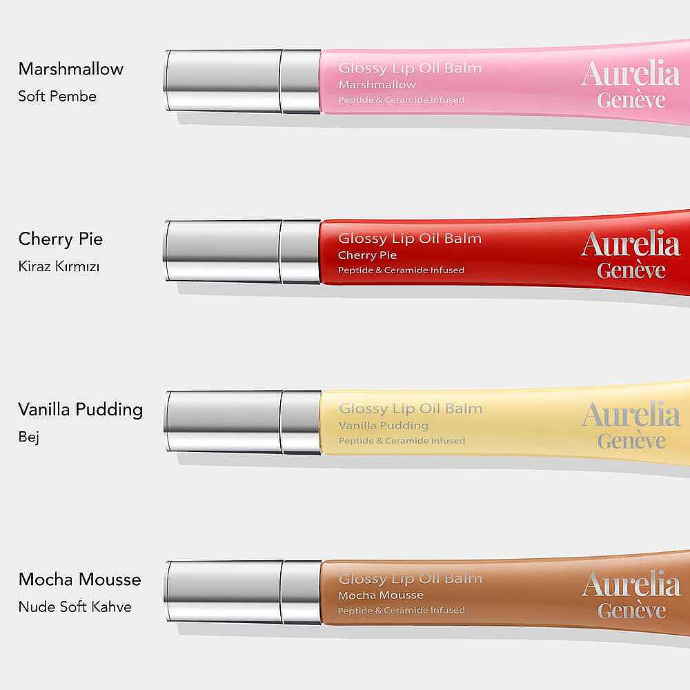 Aurelia Geneve Glossy Lip Oil Balm Peptit & Seramid İçeren Nemlendirici Etkili Renkli Lip Balm Vanilla Pudding 12 ml - 5