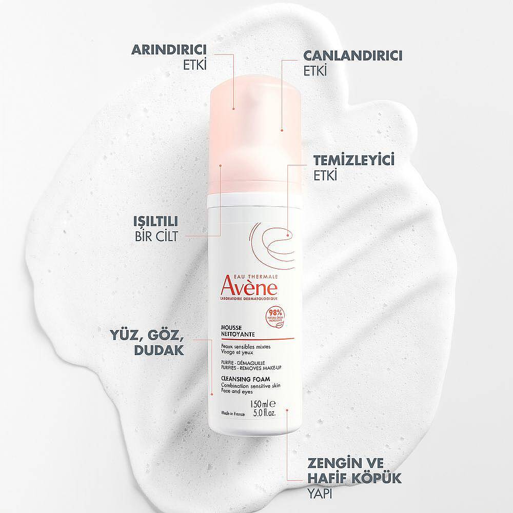 Avene Cleansing Foam Normal ve Karma Hassas Ciltler için Temizleme Köpüğü 150 ml - 4