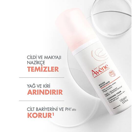 Avene Cleansing Foam Normal ve Karma Hassas Ciltler için Temizleme Köpüğü 150 ml - 3