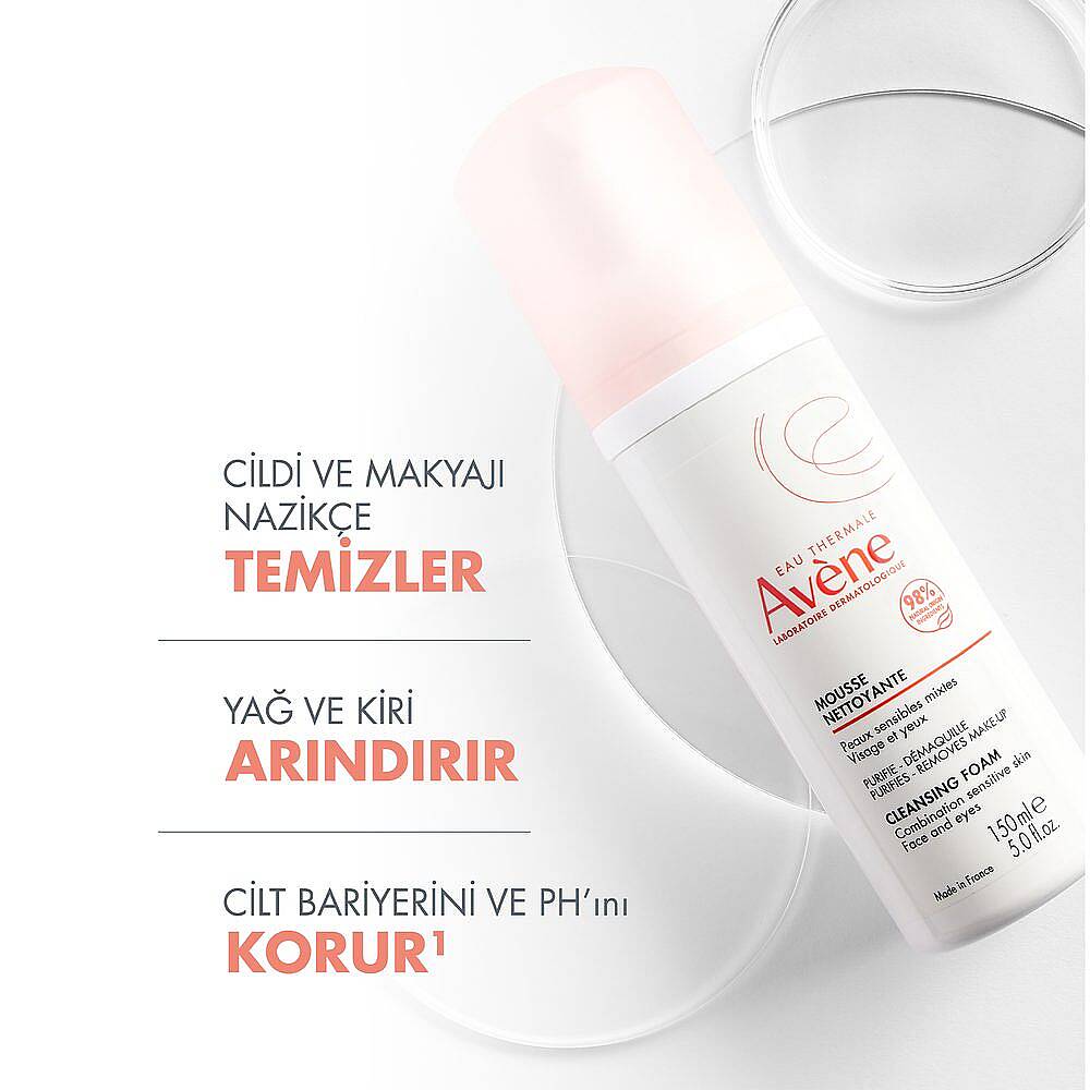 Avene Cleansing Foam Normal ve Karma Hassas Ciltler için Temizleme Köpüğü 150 ml - 3