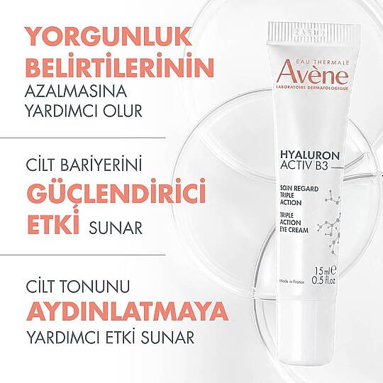 Avene Hyalüronik Asit ve Niasinamid İçerikli Üç Etkili Göz Çevresi Bakım Kremi 15 ml - 2