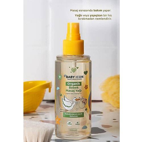 BABY İCON Masaj Yağ 150 ml Organik Vegan - 5