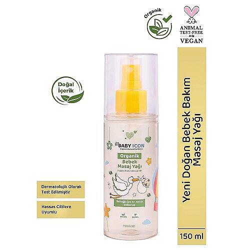 BABY İCON Masaj Yağ 150 ml Organik Vegan