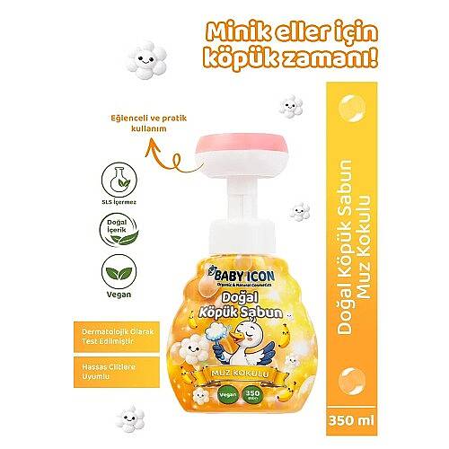 BABY İCON Sabun Doğal Köpük 350ml Muz Kokulu - 8