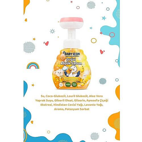BABY İCON Sabun Doğal Köpük 350ml Muz Kokulu - 7