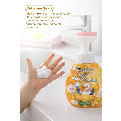 BABY İCON Sabun Doğal Köpük 350ml Muz Kokulu - 6