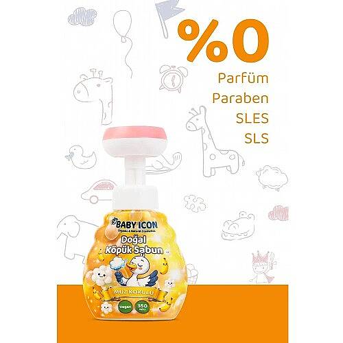 BABY İCON Sabun Doğal Köpük 350ml Muz Kokulu - 5