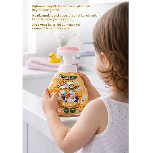BABY İCON Sabun Doğal Köpük 350ml Muz Kokulu - 4