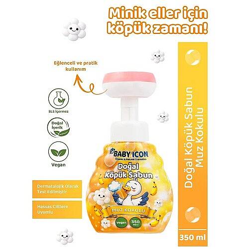 BABY İCON Sabun Doğal Köpük 350ml Muz Kokulu - 1