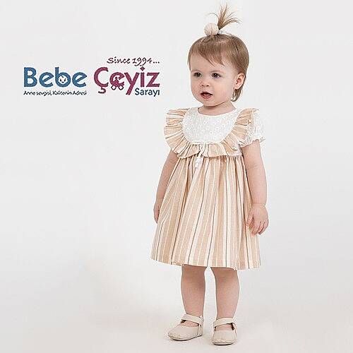 BABY ROSE Elbise Çizgili Brode - 1