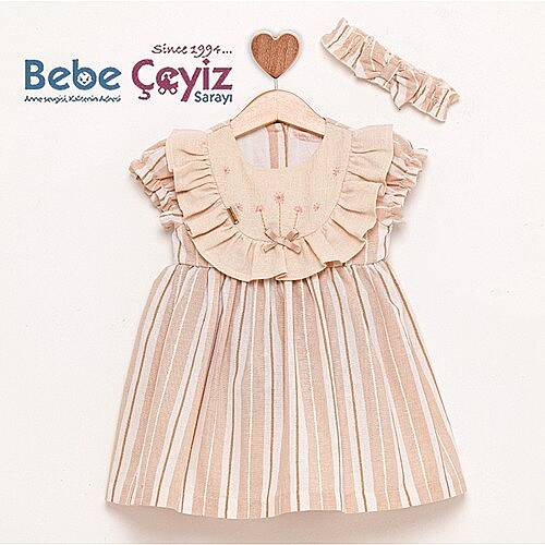 BABY ROSE Elbise Robası Nakışlı Fırfırlı - 1