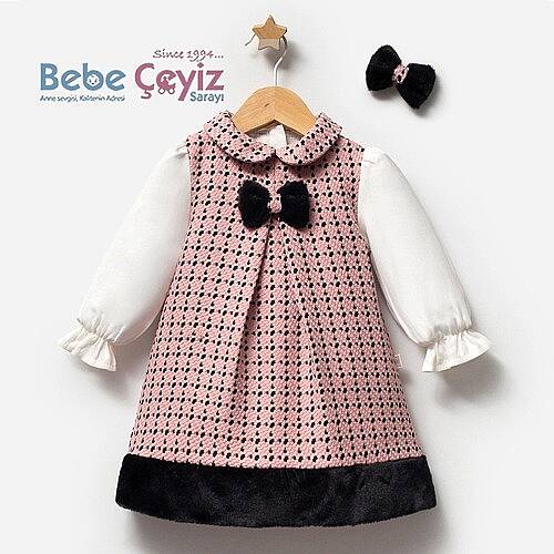 BABY TONGS Elbise Şanel Pembe