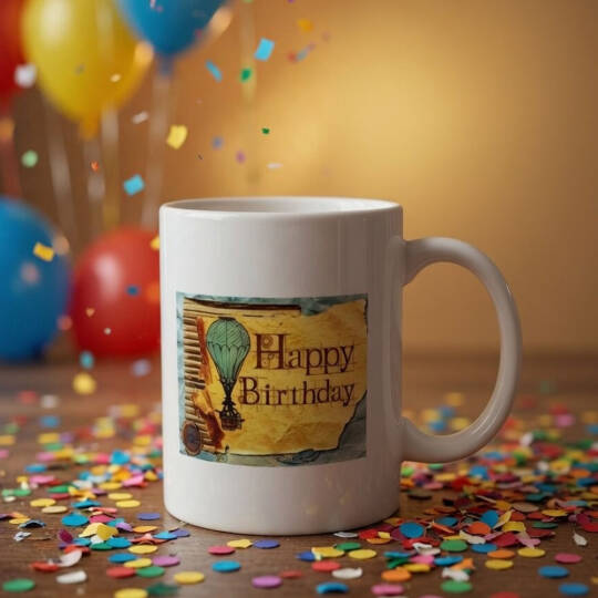 Baskılı Happy Birthday Kupa Bardak