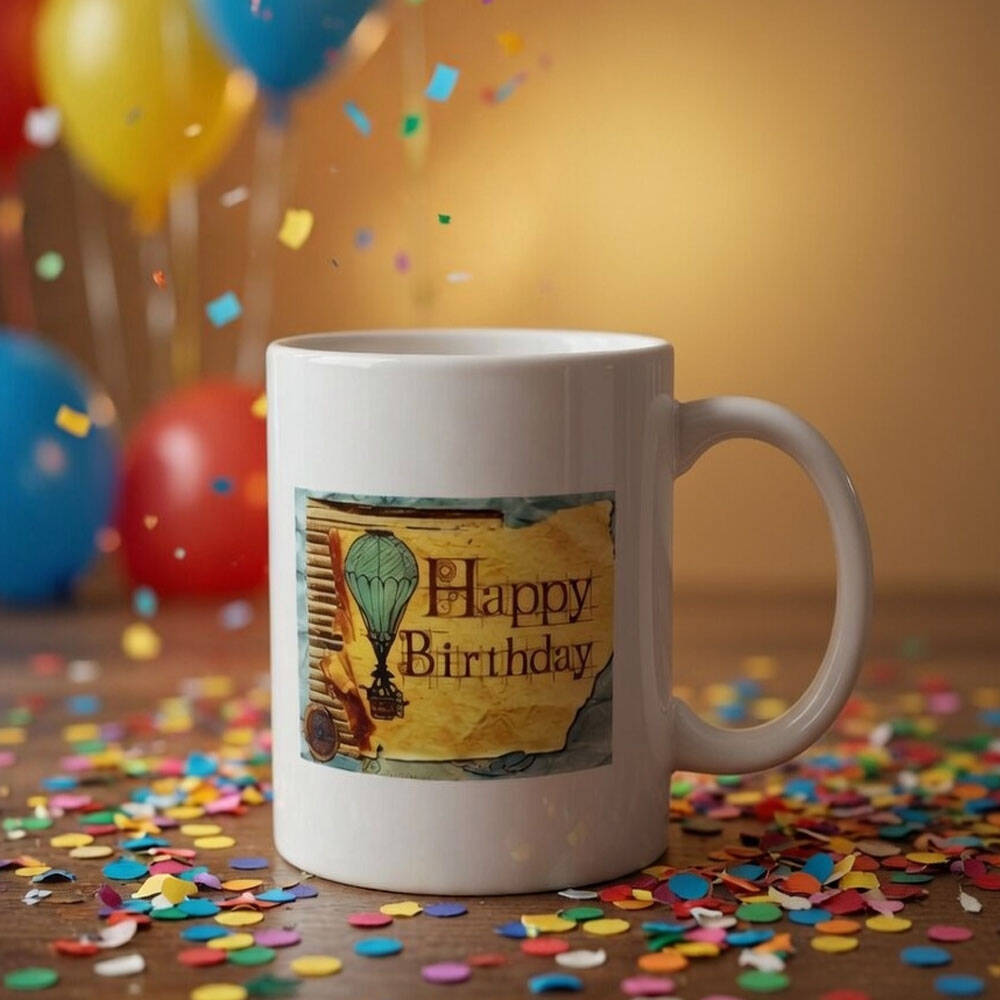 Baskılı Happy Birthday Kupa Bardak - 1