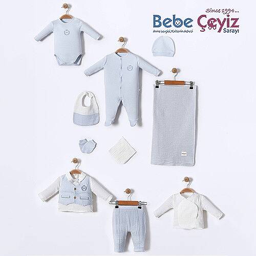 BEBESSİ Hastane Çıkışı 10lu Set My Baby King Mavi