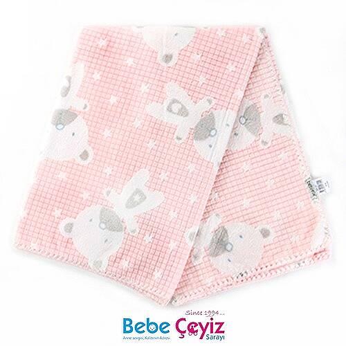 BEBİTOF Battaniye Süs Dikişli Ayıcık - 5