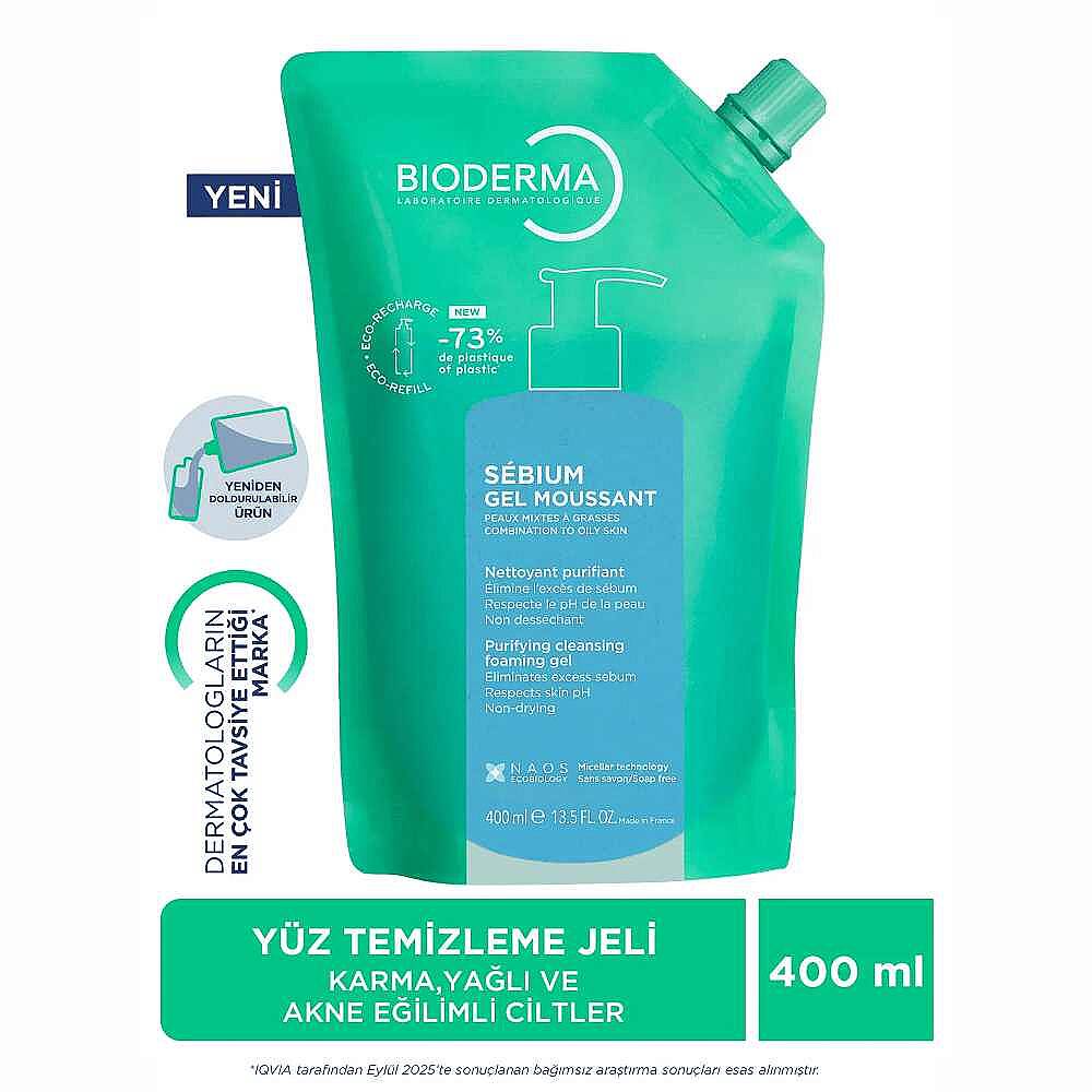 Bioderma Sebium Foaming Temizleyici Jel Refill 400 ml - 2