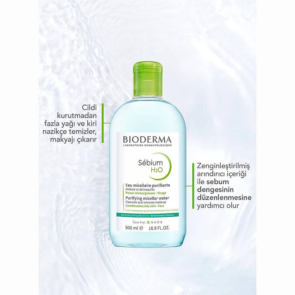 Bioderma Sebium H2O Karma Yağlı Cilt Makyaj Temizleme Suyu 250 ml - 2