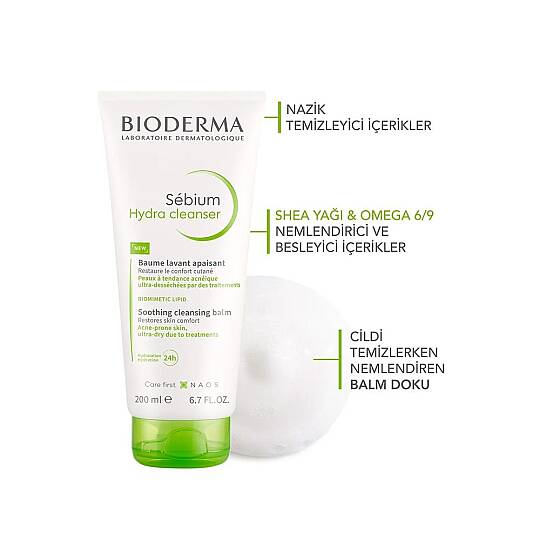 Bioderma Sebium Hydra Cleanser Nemlendirici Etkili Yüz Temizleyici 200 ml - 2