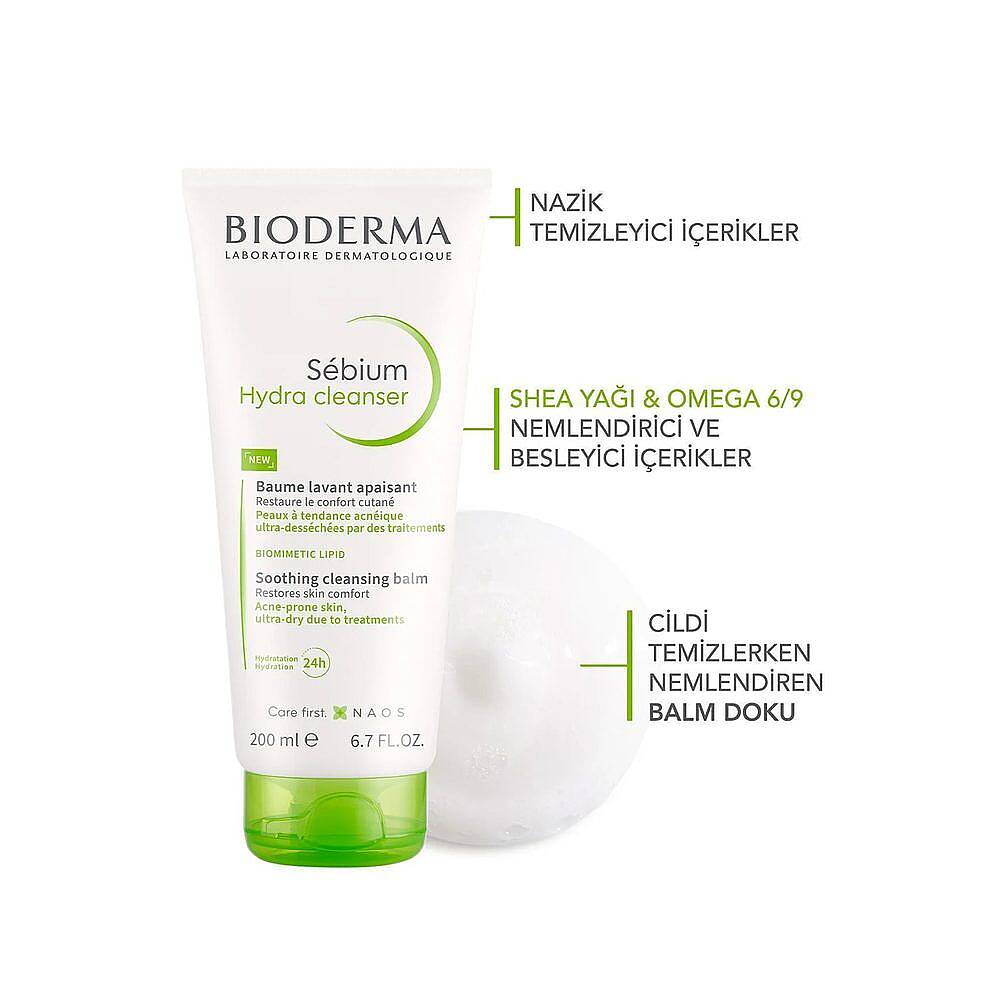 Bioderma Sebium Hydra Cleanser Nemlendirici Etkili Yüz Temizleyici 200 ml - 2