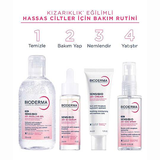 Bioderma Sensibio Ar+ Micellar Gel Kızarıklık Eğilimli Hassas Ciltler için Misel Jel 250 ml - 6