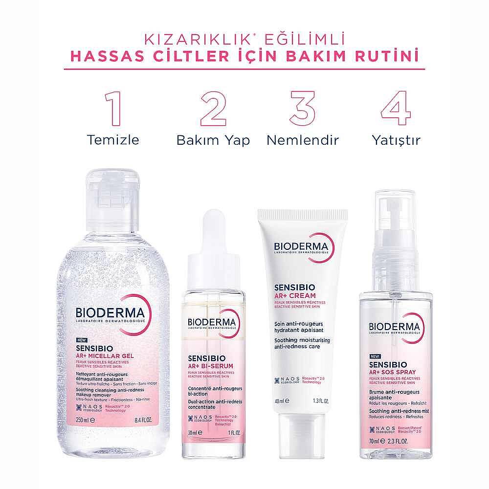 Bioderma Sensibio Ar+ Micellar Gel Kızarıklık Eğilimli Hassas Ciltler için Misel Jel 250 ml - 6