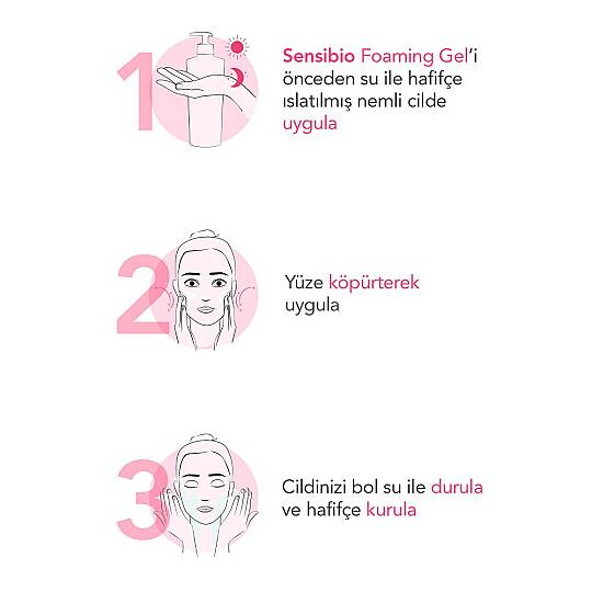 Bioderma Sensibio Foaming Gel Hassas ve Normal Ciltler Misel Yüz Temizleme Jeli 200 ml 2 Adet - 3