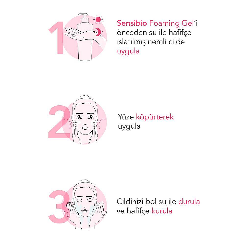 Bioderma Sensibio Foaming Gel Hassas ve Normal Ciltler Misel Yüz Temizleme Jeli 200 ml 2 Adet - 3